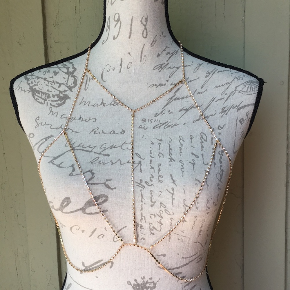 New! Rhinestone Body Chain - Picture 2 of 9